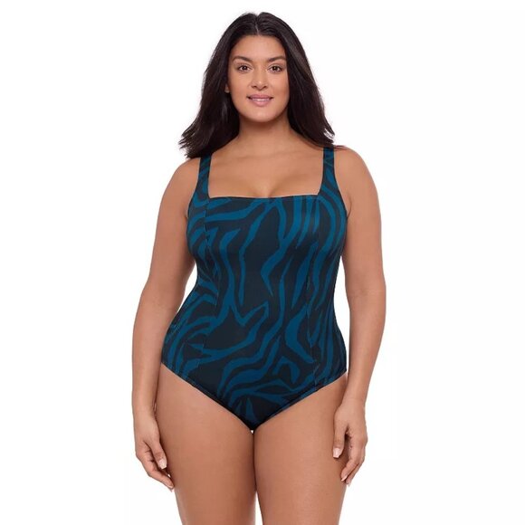 Women’s S3 Swim Shaping Square Neck Lace-Up One-Piece - Picture 1 of 2